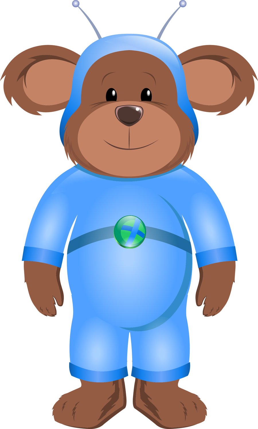 Original illustrated Cosmic Cubs character Ertle in a blue space suit
