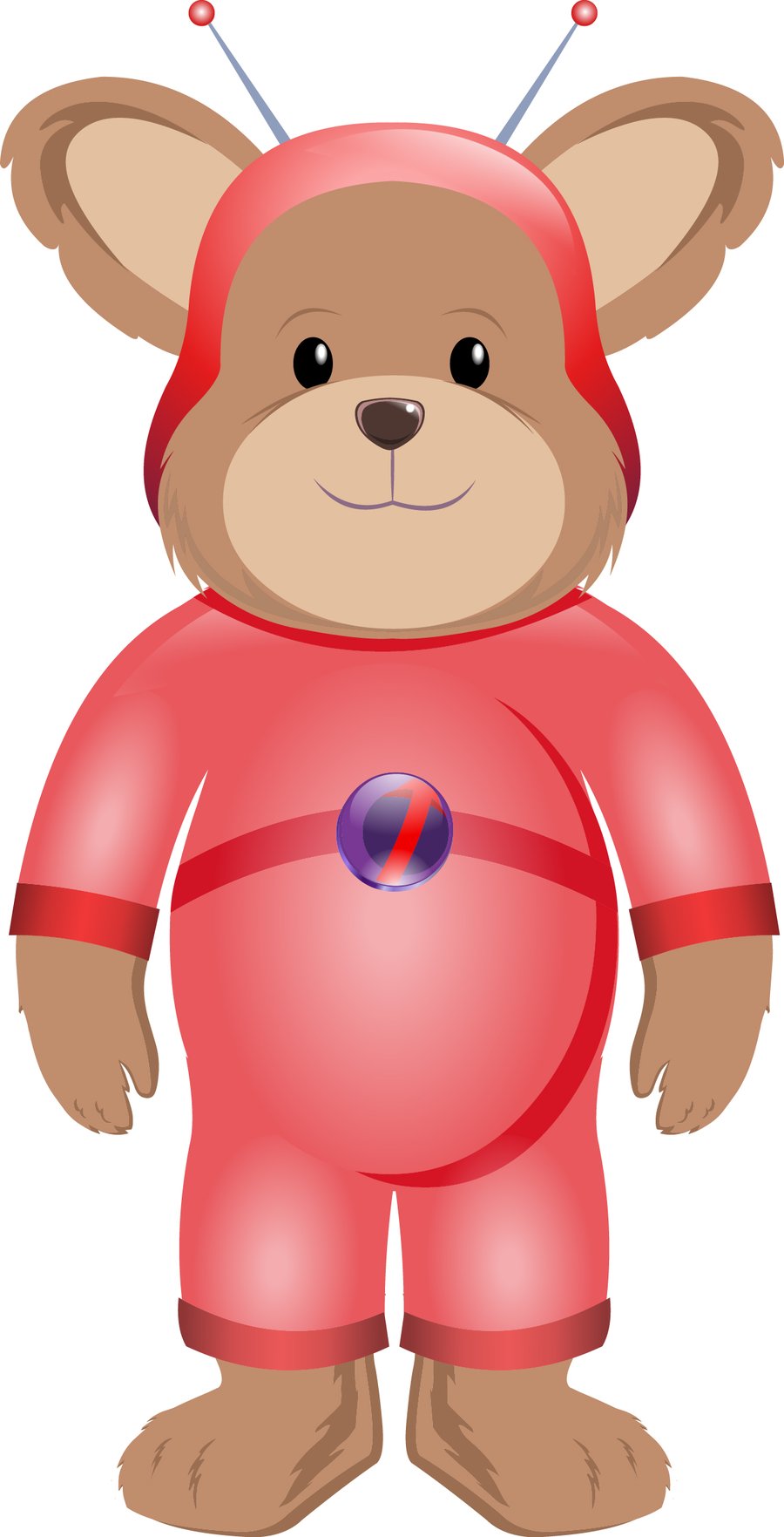 Original illustrated Cosmic Cubs character Marvel in a red space suit